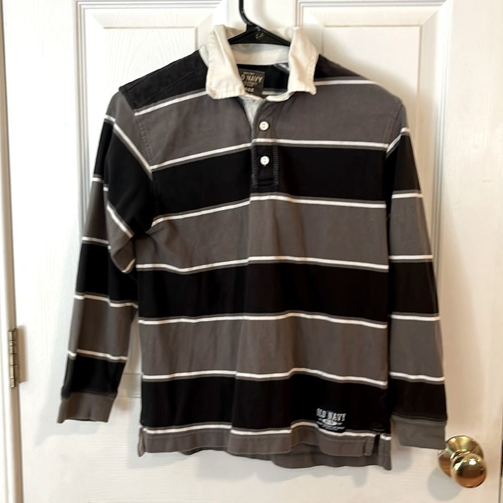 Casual striped rugby shirt